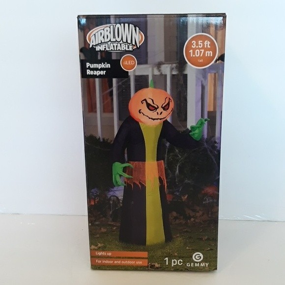 Airblown Inflatables 3.5FT Tall Halloween Inflatable Pumpkin Reaper - Picture 1 of 7